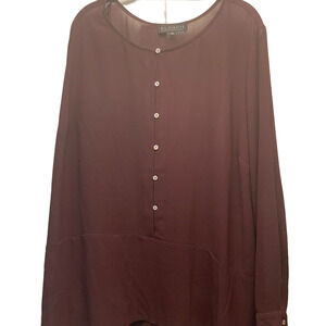 NWOT Eloquii Sheer Eggplant Dressy Blouse 